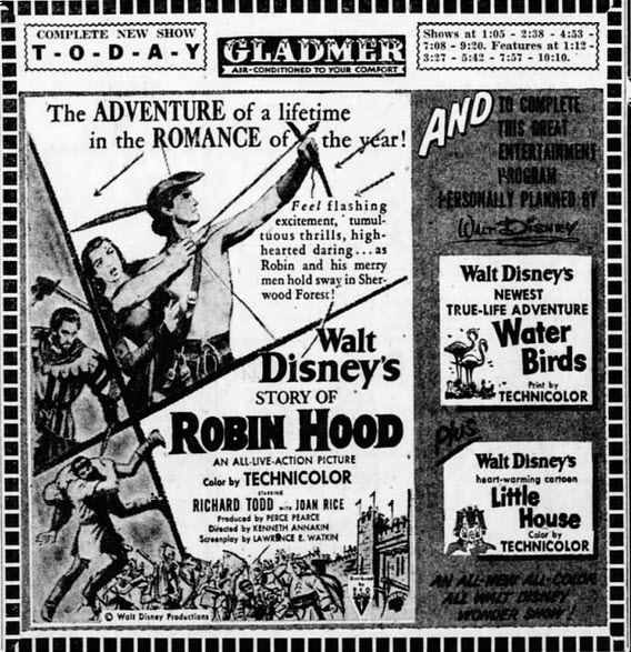 Gladmer Theatre - Ad From Aug 16 1952